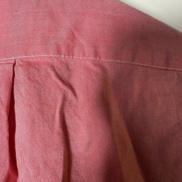 Ralph Lauren Long Sleeve Button Down Chambray Oxford Red Flesh Colored Pony Sz L - Picture 5 of 9